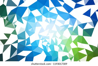 Light Blue, Green vector gradient triangles pattern. Creative geometric illustration in Origami style with gradient. A new texture for your web site.