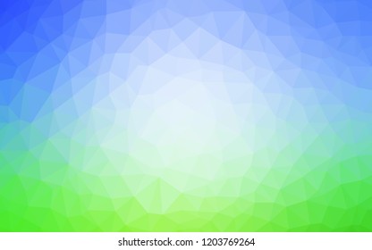 Light Blue, Green vector gradient triangles texture. Shining colorful illustration with triangles. Brand new style for your business design.