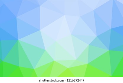 Light Blue, Green vector gradient triangles pattern. Shining colorful illustration with triangles. Polygonal design for your web site.