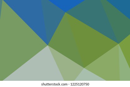 Light Blue, Green vector gradient triangles template. Geometric illustration in Origami style with gradient.  Brand new style for your business design.