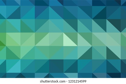 Light Blue, Green vector gradient triangles texture. A sample with polygonal shapes. Brand new style for your business design.
