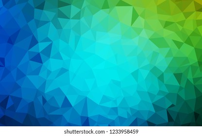 Light Blue, Green vector gradient triangles pattern. Colorful abstract illustration with triangles. New template for your brand book.
