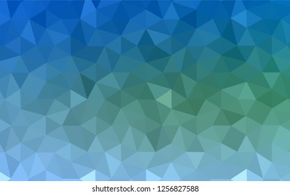 Light Blue, Green vector gradient triangles pattern. Creative illustration in halftone style with triangles. New template for your brand book.
