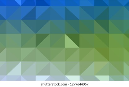 Light Blue, Green vector gradient triangles pattern. Shining colorful illustration with triangles. Polygonal design for your web site.