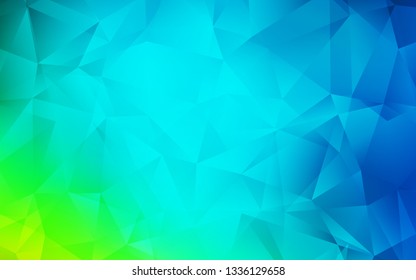 Light Blue, Green vector gradient triangles template. Creative geometric illustration in Origami style with gradient. Template for cell phone's backgrounds.
