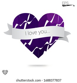 Hellblau, grüne Vektorillustration Grußkarte Glückwunsch Valentinstag. Mit Herzen auf weißem, mehrfarbigem Hintergrund. Farbige dreieckige Illustration für Ihr Unternehmen.