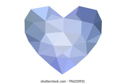Light Blue, Green vector greeting Card Happy Valentine's Day. Lettering with hearts on the white polygonal background. Colored triangular illustration for your business.