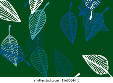 Light Blue, Green vector hand painted texture. An elegant bright illustration with leaves in Natural style. Hand painted design for web, leaflet, textile.