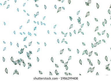 Hellblau, grüner Vektorgrafik, handgemalte Textur. Eine vage abstrakte Illustration mit Blättern im Doodles-Stil. Muster für Kopf der Websites und Designs.