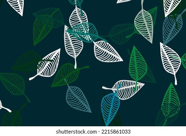 Light Blue, Green vector hand painted texture. Modern geometrical abstract illustration with leaves. Brand new style for your business design.