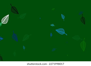 Light Blue, Green vector hand painted background. Smart decorative design in natural style with leaves. Completely new design for your business.