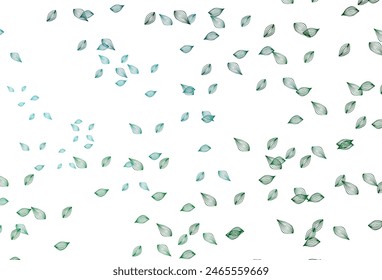 Light Blue, Green vector hand painted pattern. Doodle illustration of leaves in Origami style with gradient. Pattern for wallpapers and coloring books.