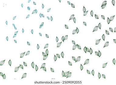 Light Blue, Green vector hand painted template. Pattern with gradient colorful leaves in natural style. A new texture for your design.