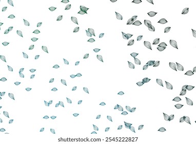 Light Blue, Green vector hand painted pattern. New colorful illustration in doodle style with leaves. Completely new design for your business.