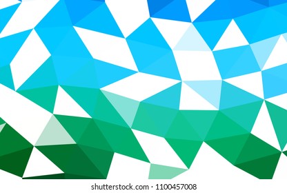 Light Blue, Green vector hexagon mosaic triangle mosaic. Modern geometrical abstract illustration with gradient. A completely new template for your business design.
