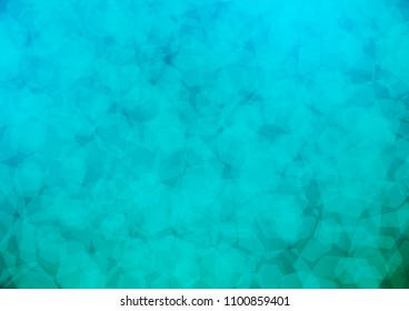 Light Blue, Green vector hexagon mosaic template. Geometric illustration in Origami style with gradient.  The template can be used as a background for cell phones.