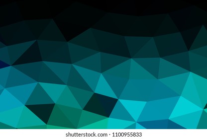 Light Blue, Green vector hexagon mosaic triangle mosaic. Shining colored illustration in a Brand new style. Triangular pattern for your business design.