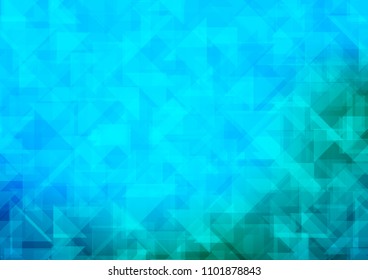 Light Blue, Green vector hexagon mosaic triangle mosaic. Geometric illustration in Origami style with gradient.  The template can be used as a background for cell phones.