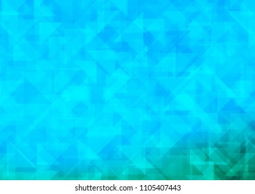 Light Blue, Green vector hexagon mosaic triangle mosaic. Shining illustration, which consist of triangles. A completely new template for your business design.