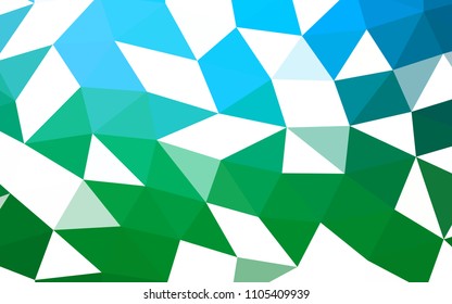 Light Blue, Green vector hexagon mosaic triangle mosaic. A sample with polygonal shapes. Brand new style for your business design.