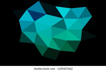 Light Blue, Green vector hexagon mosaic triangle mosaic. A vague abstract illustration with gradient. Triangular pattern for your business design.