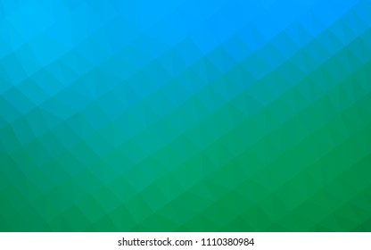 Light Blue, Green vector hexagon mosaic texture. Creative illustration in halftone style with gradient. The template can be used as a background for cell phones.