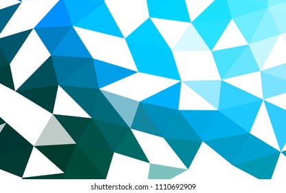 Light Blue, Green vector hexagon mosaic triangle mosaic. Brand new colored illustration in blurry style with gradient. The elegant pattern can be used as part of a brand book.