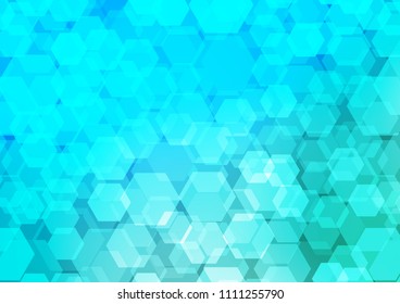 Light Blue, Green vector hexagon mosaic pattern. Colorful abstract illustration with gradient. The best hexagonal design for your business.