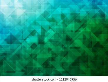 Light Blue, Green vector hexagon mosaic triangle mosaic. Modern geometrical abstract illustration with gradient. A completely new template for your business design.