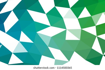 Light Blue, Green vector hexagon mosaic triangle mosaic. Brand new colored illustration in blurry style with gradient. The polygonal design can be used for your web site.
