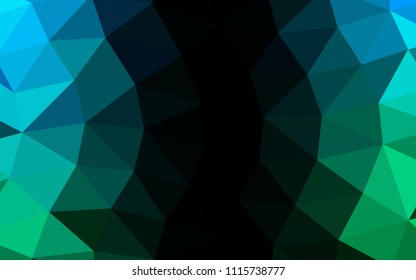Light Blue, Green vector hexagon mosaic triangle mosaic. Shining illustration, which consist of triangles. Brand new design for your business.