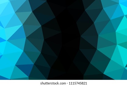 Light Blue, Green vector hexagon mosaic triangle mosaic. Brand new colored illustration in blurry style with gradient. Triangular pattern for your business design.