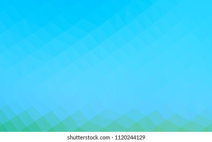 Light Blue, Green vector hexagon mosaic template. Creative illustration in halftone style with gradient. The textured pattern can be used for background.