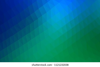 Light Blue, Green vector hexagon mosaic template. A completely new color illustration in a vague style. Triangular pattern for your business design.
