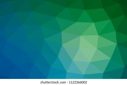 Light Blue, Green vector hexagon mosaic triangle mosaic. A sample with polygonal shapes. The template can be used as a background for cell phones.