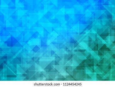 Light Blue, Green vector hexagon mosaic triangle mosaic. Brand new colored illustration in blurry style with gradient. A new texture for your design.