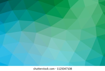 Light Blue, Green vector hexagon mosaic triangle mosaic. Colorful abstract illustration with gradient. The completely new template can be used for your brand book.