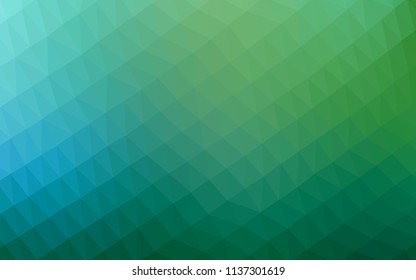 Light Blue, Green vector hexagon mosaic template. A sample with polygonal shapes. The best triangular design for your business.