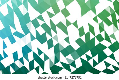 Light Blue, Green vector hexagon mosaic cover. A vague abstract illustration with gradient. The best triangular design for your business.