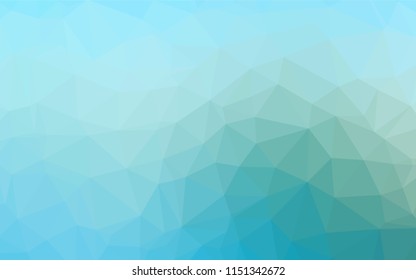 Light Blue, Green vector hexagon mosaic template. Shining illustration, which consist of triangles. The polygonal design can be used for your web site.