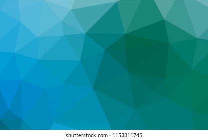 Light Blue, Green vector hexagon mosaic texture. Triangular geometric sample with gradient.  The textured pattern can be used for background.