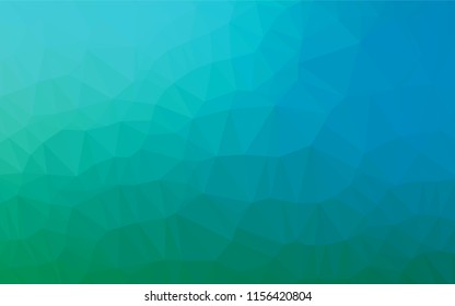 Light Blue, Green vector hexagon mosaic cover. Colorful illustration in abstract style with gradient. The best triangular design for your business.
