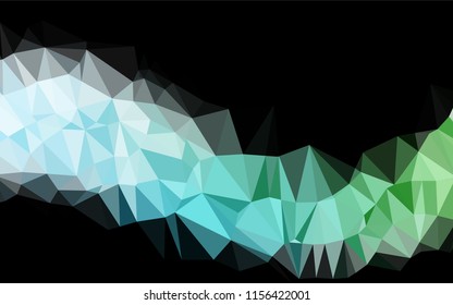 Light Blue, Green vector hexagon mosaic template. Geometric illustration in Origami style with gradient.  The template can be used as a background for cell phones.