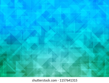 Light Blue, Green vector hexagon mosaic triangle mosaic. Creative geometric illustration in Origami style with gradient. The best triangular design for your business.