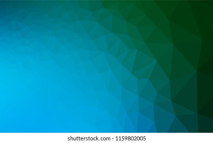Light Blue, Green vector hexagon mosaic texture. An elegant bright illustration with gradient. The best triangular design for your business.