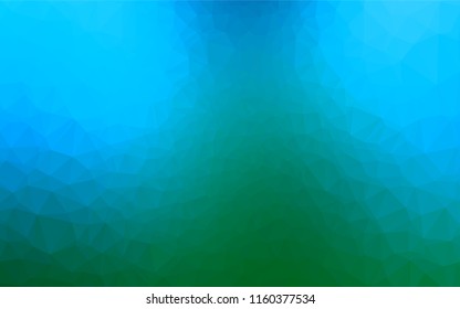 Light Blue, Green vector hexagon mosaic template. Geometric illustration in Origami style with gradient.  The polygonal design can be used for your web site.