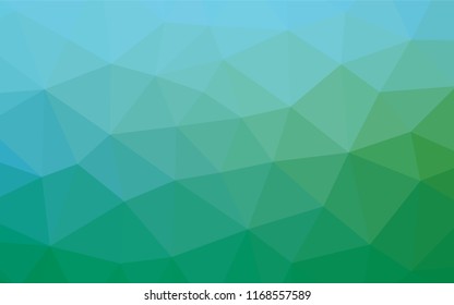Light Blue, Green vector hexagon mosaic cover. Shining illustration, which consist of triangles. The polygonal design can be used for your web site.