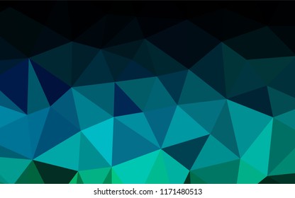 Light Blue, Green vector hexagon mosaic template. Modern geometrical abstract illustration with gradient. Triangular pattern for your business design.
