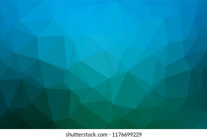 Light Blue, Green vector hexagon mosaic template. Triangular geometric sample with gradient.  Brand new style for your business design.