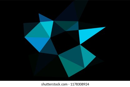 Light Blue, Green vector hexagon mosaic cover. Creative geometric illustration in Origami style with gradient. Brand new style for your business design.